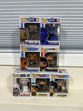 Funko Pop! Mixed Set with Blue, Brown, Black, White, Yellow, Orange, Red Accents